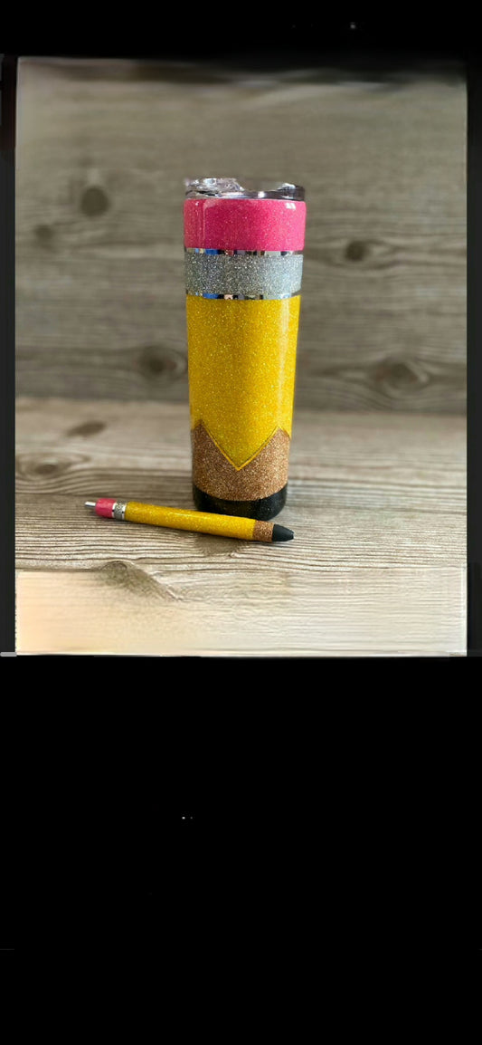 Pencil glitter cup